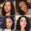Brésilien Short Bob Human Heugs Wigs Middle Part Deep Wave Natural