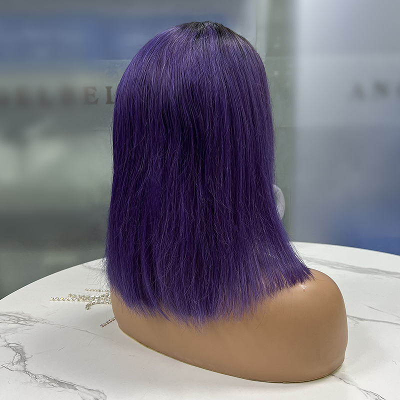 Perruque violette ombre perruques colorées pour les filles Longueur d'épaule synthétique Raven Cosplay Party Wigs for Women