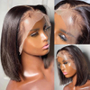 Cheveux humains courts Bob Wigs avec des cheveux pour bébé pour les femmes noires pré-cueillies nœuds 10 pouces