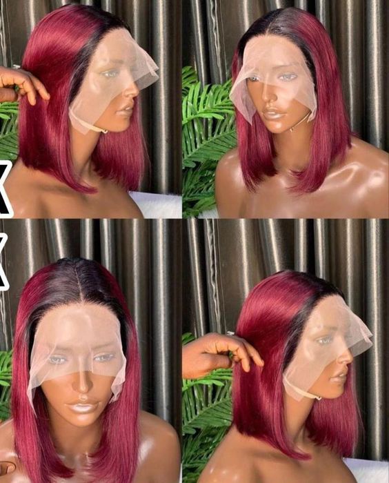 Angelbella DD Diamond Hair 200% densité 13x4 en dentelle complète Frontal Bob Human Hair Wig