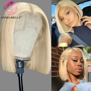 Angelbella Queen Doner Virgin Hair Quality Brésilien 613 Straitement 13x4 HD Lace Frontal Fermeure Précued avec des bords