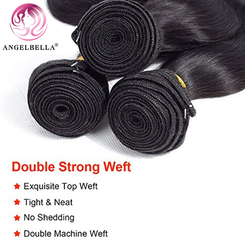 Angelbella Queen Doner Virgin Hair Raw non traité le corps indien Wave Human Heuv Hair Bundles Weave