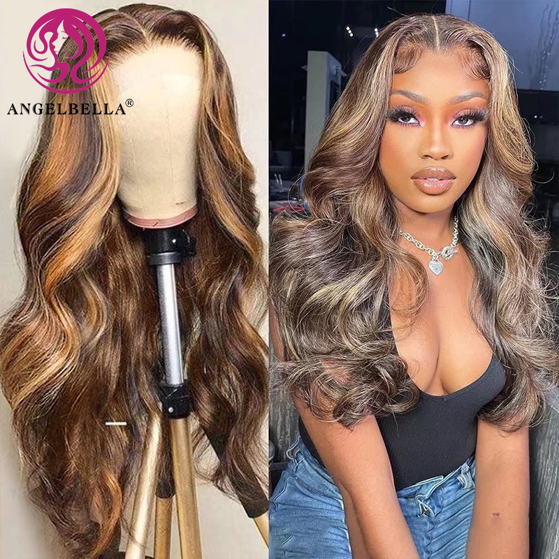 Angelbella dd Diamond Hair Highlight 13x4 ombre brésilien corps vague