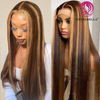 Angelbella DD Diamond Hair 13X4 4/27 # Honey Straight Highlight Meilleure perruque de cheveux humains avant HD