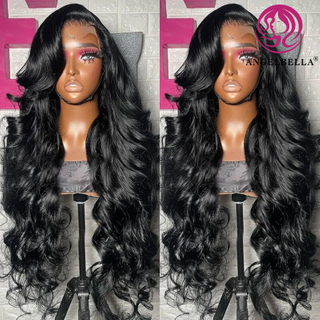 Angelbella Queen Doner Virgin Hair 13x4 Body Wave Cuticule brute Coicule alignée transparent sans glueless Full HD Lace Wigs