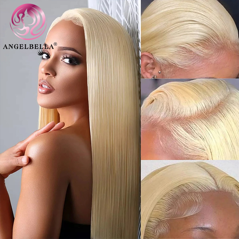 Angelbella Glory Virgin Hair 13x4 Os Straitement 613 HEUR HUMAIN RAW HD Extensions frontales en dentelle 
