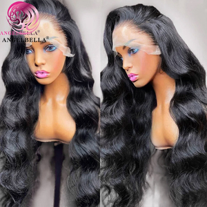 Angelbella dd Diamond Hair 13x4 Lace Frontal Wigs sans glue sansfilage Transparent Perruques de cheveux humains WIGS BORGE WIG