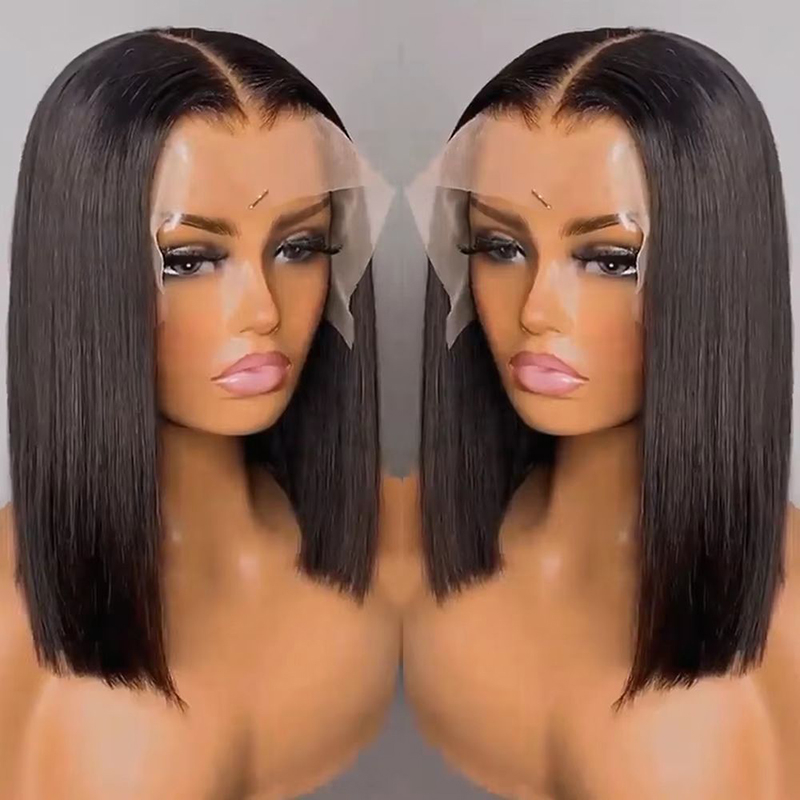 En gros 13x4 Natural Black Vietnam Human Human Human Lace Lace Lace Front Wig Straitement Bob dentelle Bob Frontal Wigs for Black Women