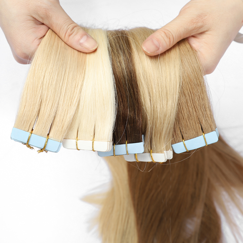 Ruban dans les extensions de cheveux Cuticules cheveux alignés naturels en gros 100% Vierge cru vierge ruban de cheveux humain en extensions