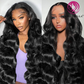 Angelbella 30 pouces 13x4 en dentelle Vierge Vierge Human Hair Wigs Brazilian Body Wave Wigless HD en dentelle HD Perruque frontale pour les femmes noires