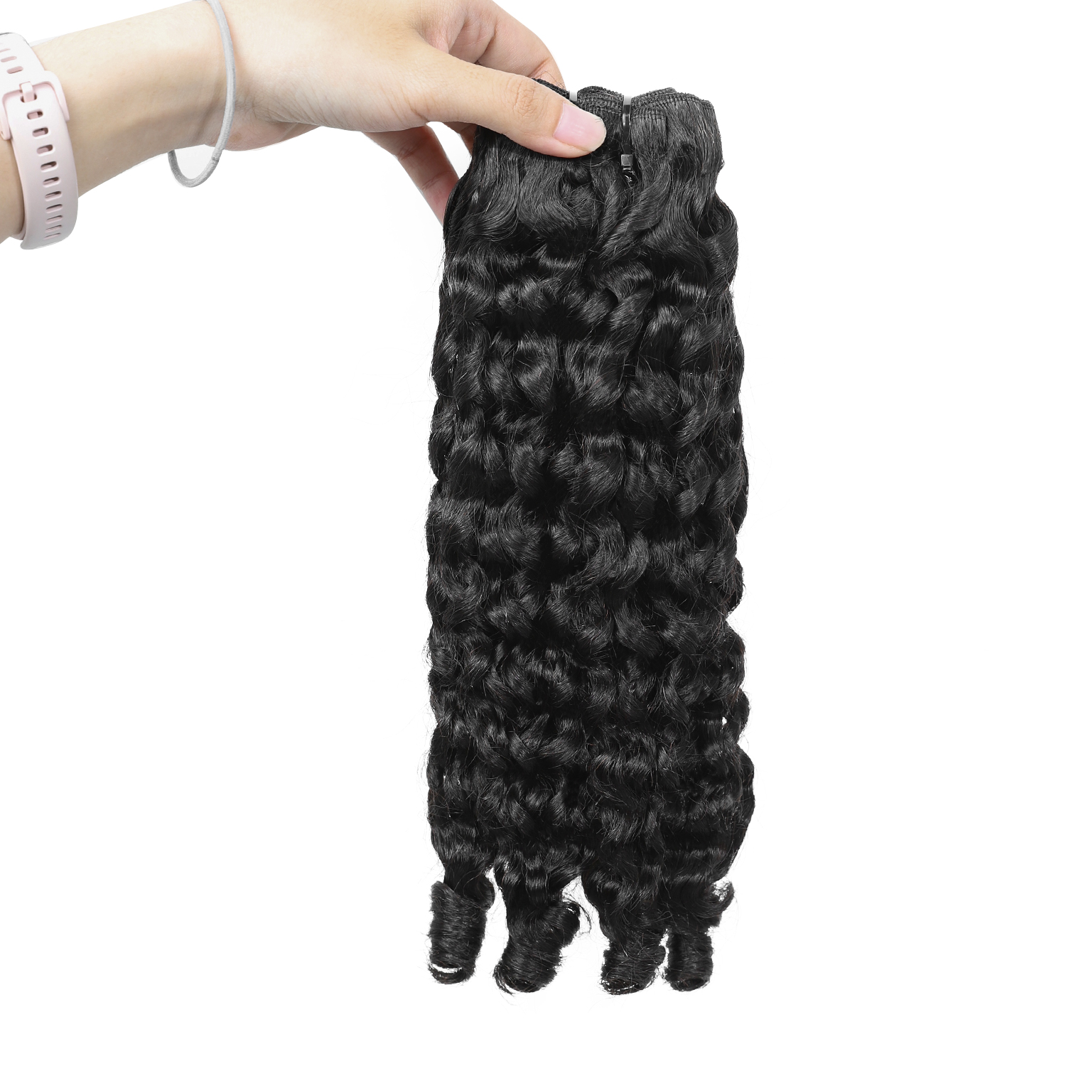 Angelbella Fournisseur de gros paquets bouclés birmans cheveux humains 8-40 pouces tissage rapide avec extrémité bouclée en spirale 100% paquets humains bouclés crépus non transformés dans des extensions de cheveux noir naturel