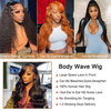 Angelbella 220% de densité Body Wave Lace Frontal Human Hair Wigs Vendeurs 13x4 Wig Front Wig Black pour femmes