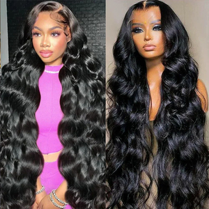 Coiffes vierges brésiliennes en gros 180% densité Transparent Wave sans glu sans glue 4x4 5x5 Clôture en dentelle perruque de cheveux humains pour femmes noires