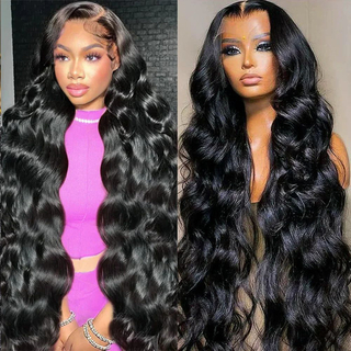Coiffes vierges brésiliennes en gros 180% densité Transparent Wave sans glu sans glue 4x4 5x5 Clôture en dentelle perruque de cheveux humains pour femmes noires