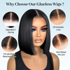 Humanl Hair Short Wigs Valeurs de cheveux Transparent Part de dentelle Perruque brésilienne Pernues