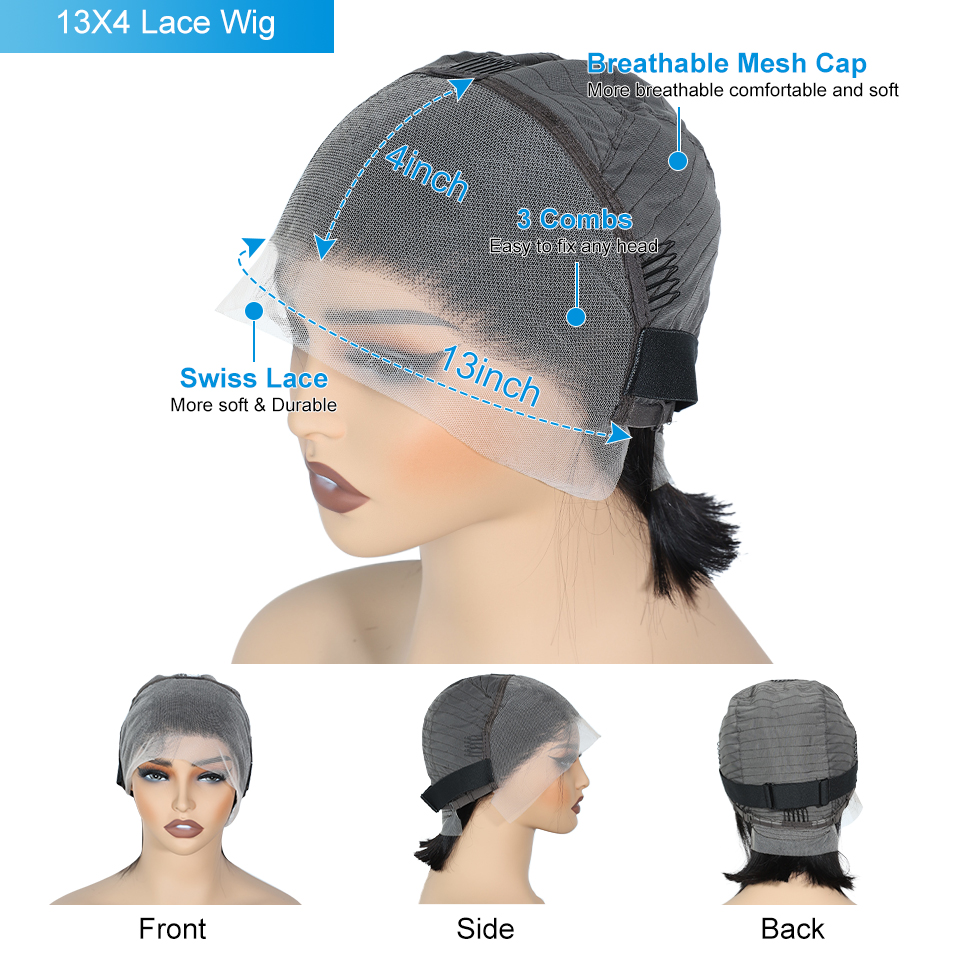 Ombre Blonde Brun Highlight Cheveux Humains 13x4x1 T Partie Dentelle Perruques Droites