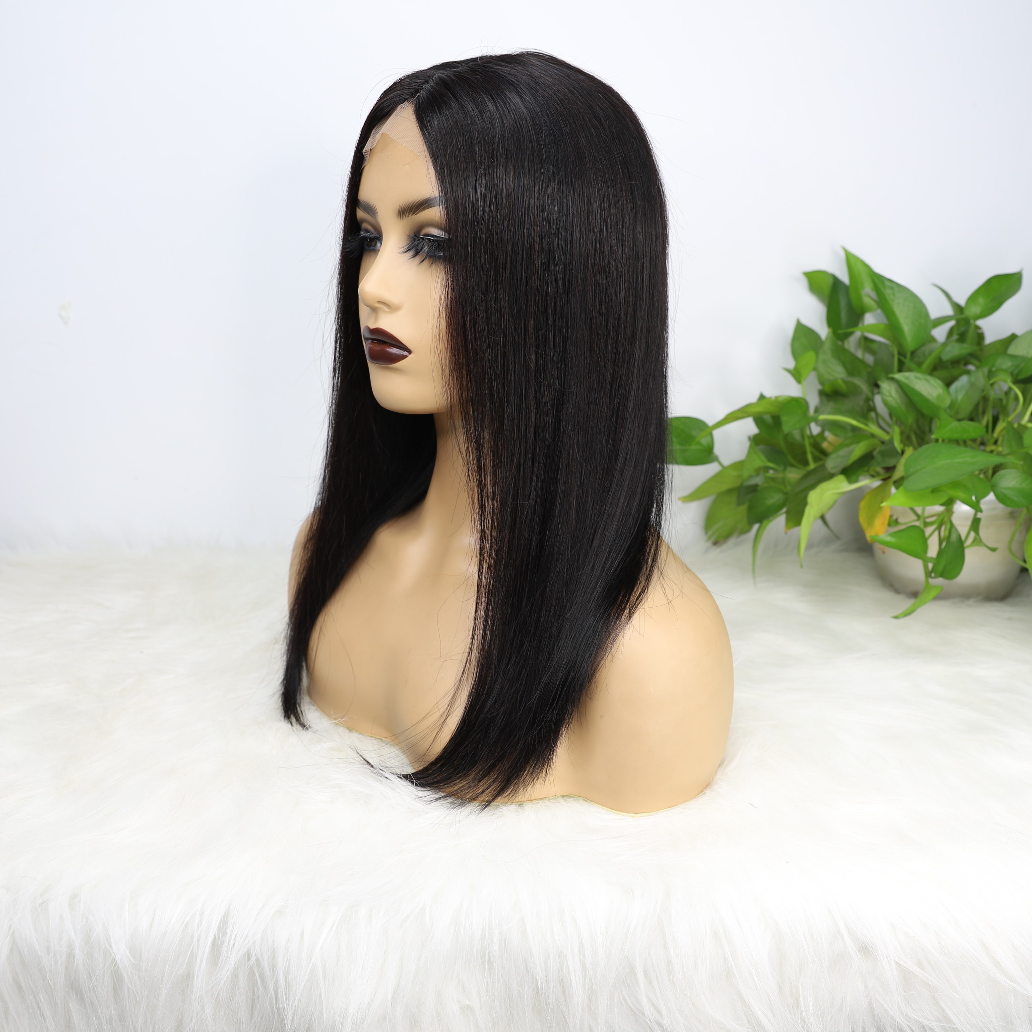 Virgin Brésilien Straight T partie Bob Wig 4x4x1