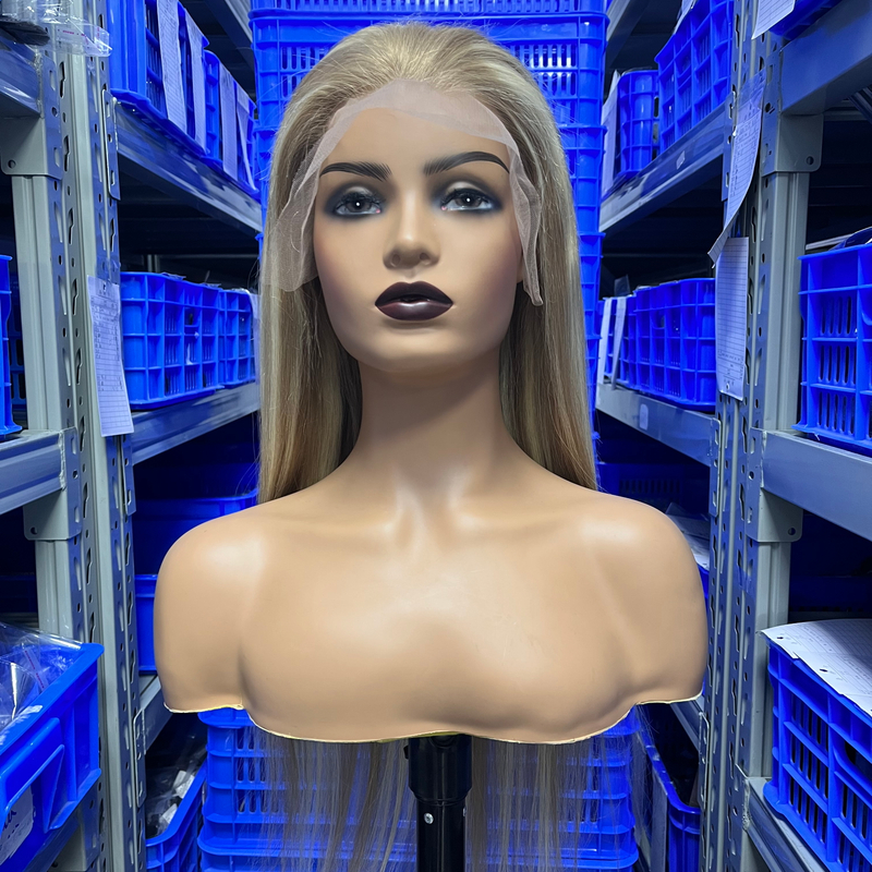 Clôture frontale en dentelle 13x4 Trois couleurs mettent en évidence la perruque de cheveux humains blonds