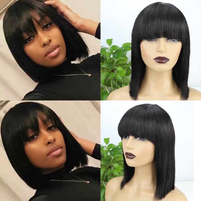 Wig Wig Humbe Hair Vendor Virgin Hair Wigs Bulk Wholesale 10 pouces Bob Bob Short Wigs for Black Women Human Hair