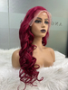 Bourgogne 99J Red Color Body Wig Wig Lace Lace Pernues