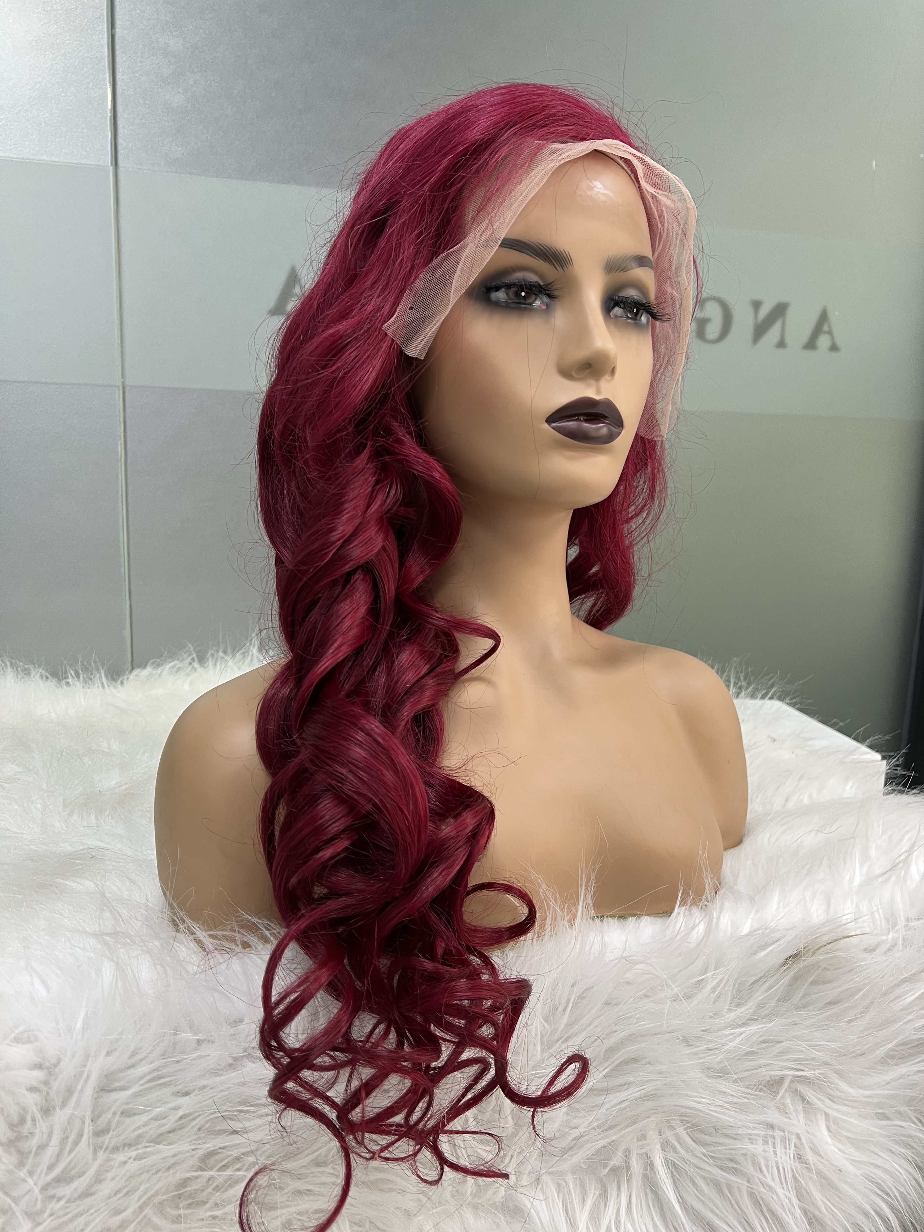 Bourgogne 99J Red Color Body Wig Wig Lace Lace Pernues