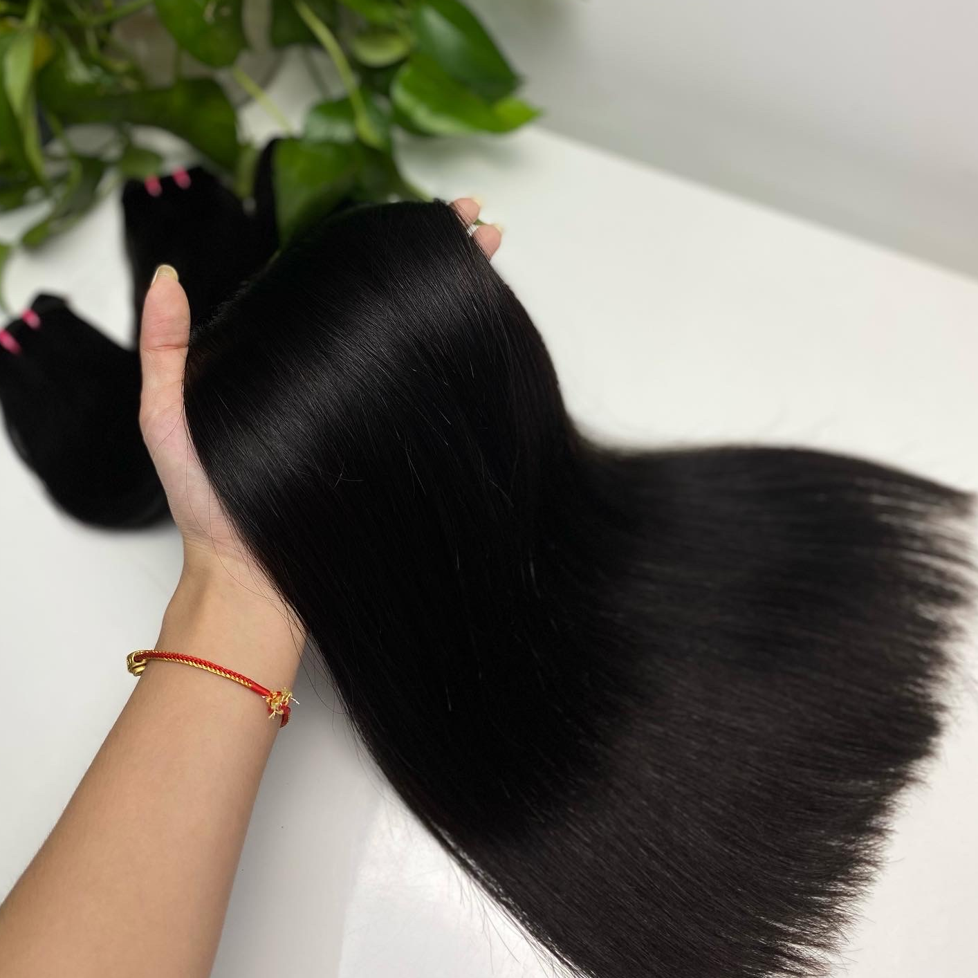 Bone raide cheveux naturels paquets en gros