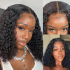 14inch Bob courte Bob Wigs 4x4 Fermeture en dentelle perruques Brésilien Curly Wave Human Heum