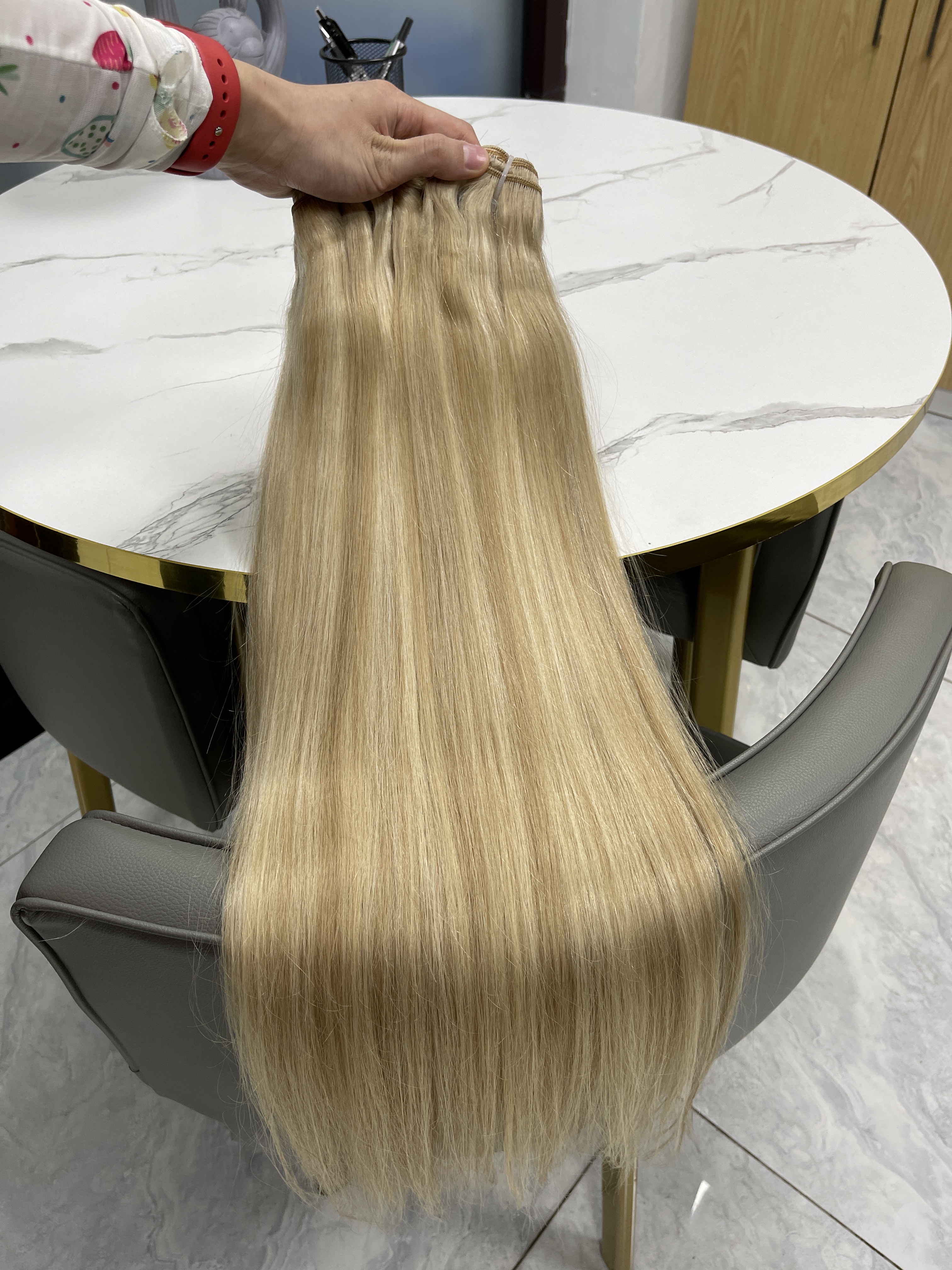 Angelbella 2022 Bundles à cheveux bruts # 16/60 Bond nano blonde / blonde beige 