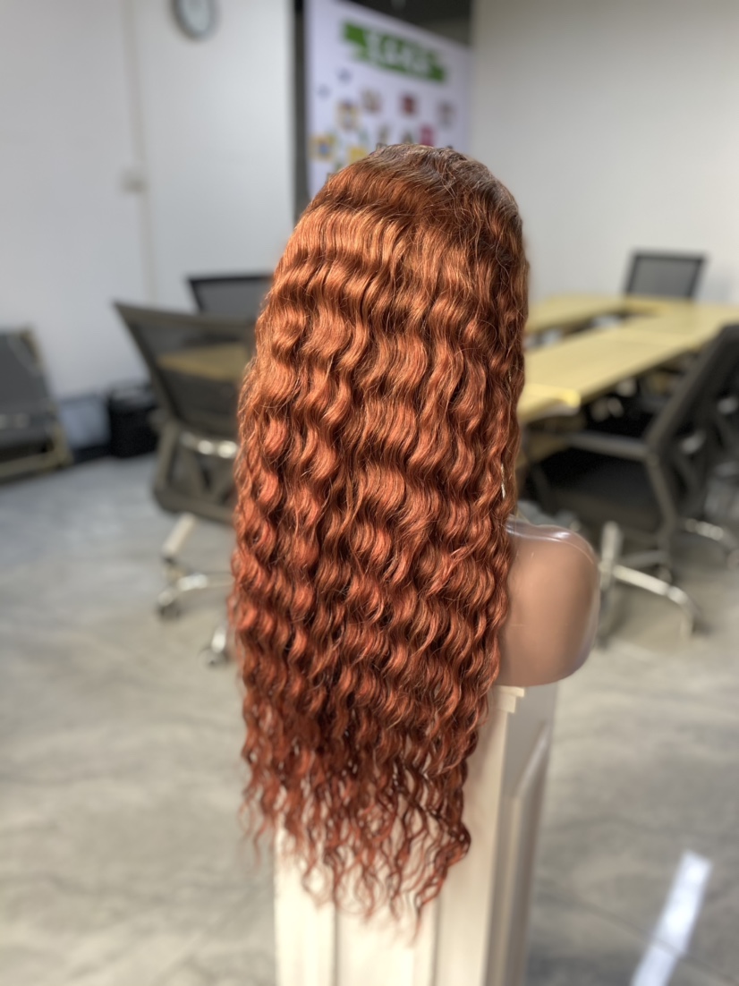 En gros 30 pouces 13x4 180% densité Gingembre Orange Couleur en dentelle bouclée profonde perruque frontale 13x4 HD Pernues en dentelle transparente