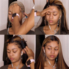 Cheveux humains transparents transparents en dentelle pleine perruque vierge vierge sans glue sans perruque en dentelle de couleur blonde sans motif blonde halte en dentelle avec des cheveux pour bébé