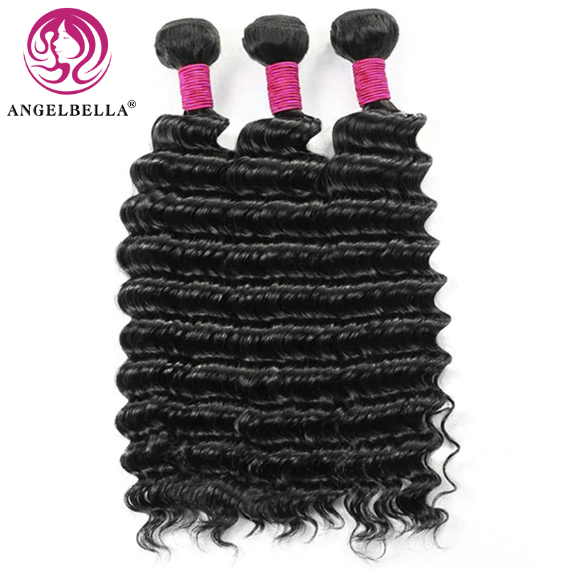 Angelbella Queen Doner Vierge Vierge Longue vague profonde Cuticule crue alignée Virgin Human Hair Packles 