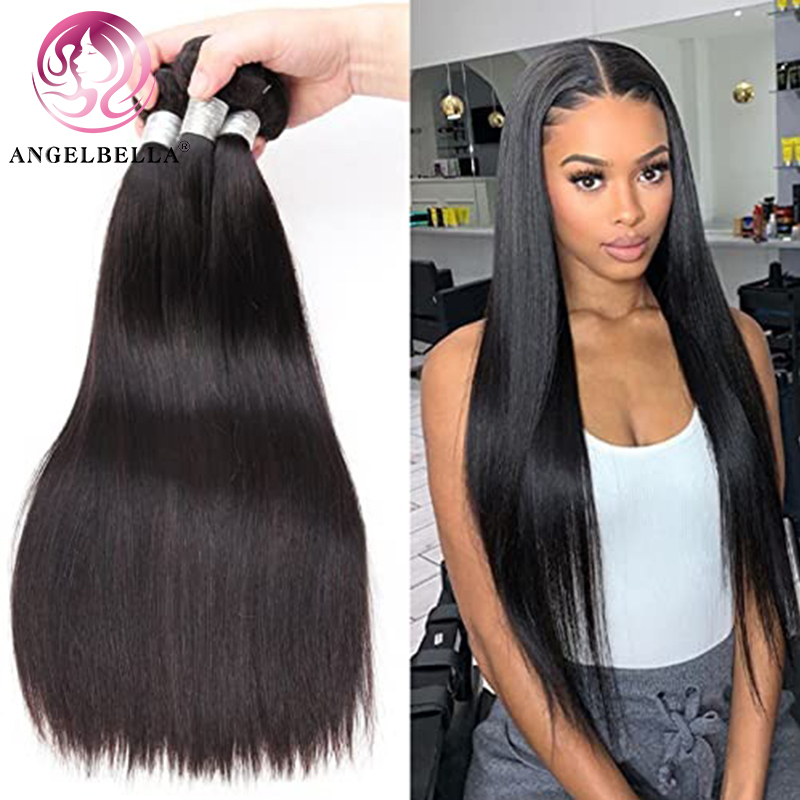 Angelbella Queen Doner Virgin Hair Brésilien Couleur naturelle 100% non transformée des faisceaux de cheveux humains crus. 