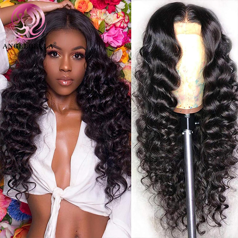 Angelbella Queen Doner Virgin Hair Wholesale 13X4 LOBE VELLE LORDE BRÉSILIEN BRÉSILIEN PERRRES LES PERMES 32 34 pouces Transparent en dentelle bouclée Faute pour femmes noires