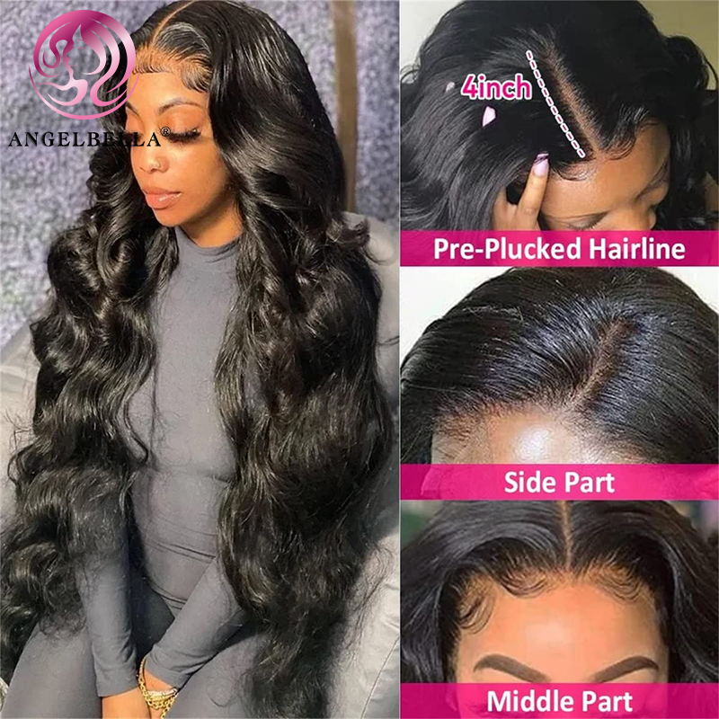 Angelbella Queen Doner Virgin Hair Brésilien Virgin Body Wave 100% non transformée des extensions de trame des cheveux humains