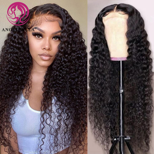 Angelbella Queen Doner Virgin Hair Brésilien Human Hair Wigs Full Lace Deep Wave 13x4 Transparent Swiss Lace Frontal Wig