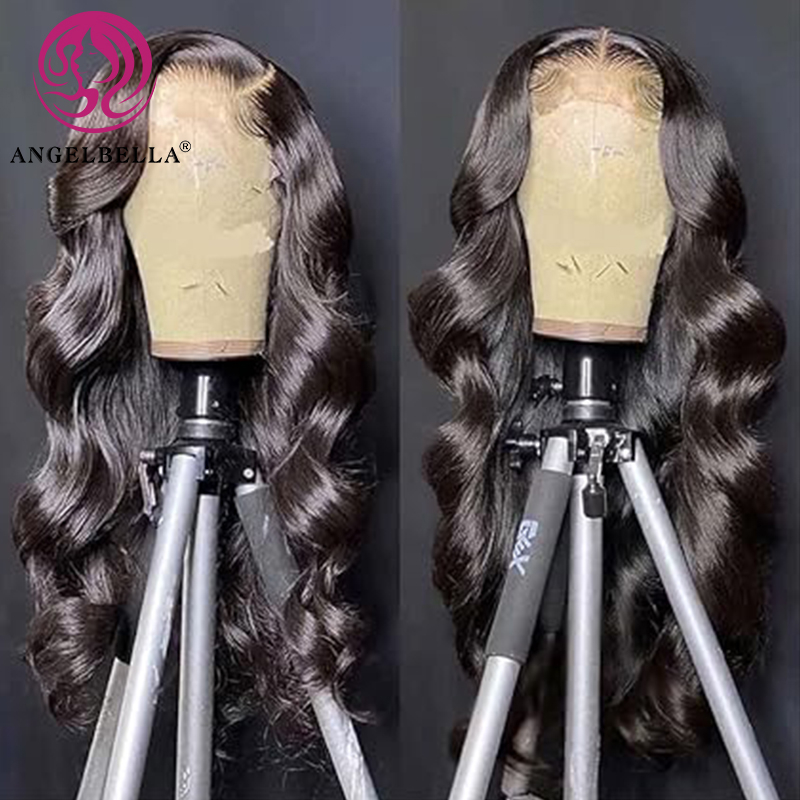 Angelbella Queen Doner Virgin Hair Body Wave 13x4 Hd Full Lace Frontal Wig Raw Brésilien Human Human Hd Wig Wig Hd Lace Front Human Hair Wigs