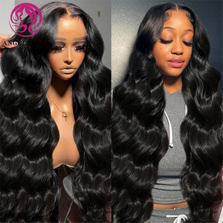 Angelbella Queen Doner Virgin Hair Body Wave Hd Lace Human Hair Wigs 13x4 Cuticule cru à cheveux a aligné les perruques en dentelle HD transparent