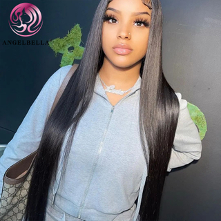 Angelbella Queen Doner Virgin Hair Swiss 13x4 Silk Strucy Straitement HD Lace Frontal Wig With Baby Hair 