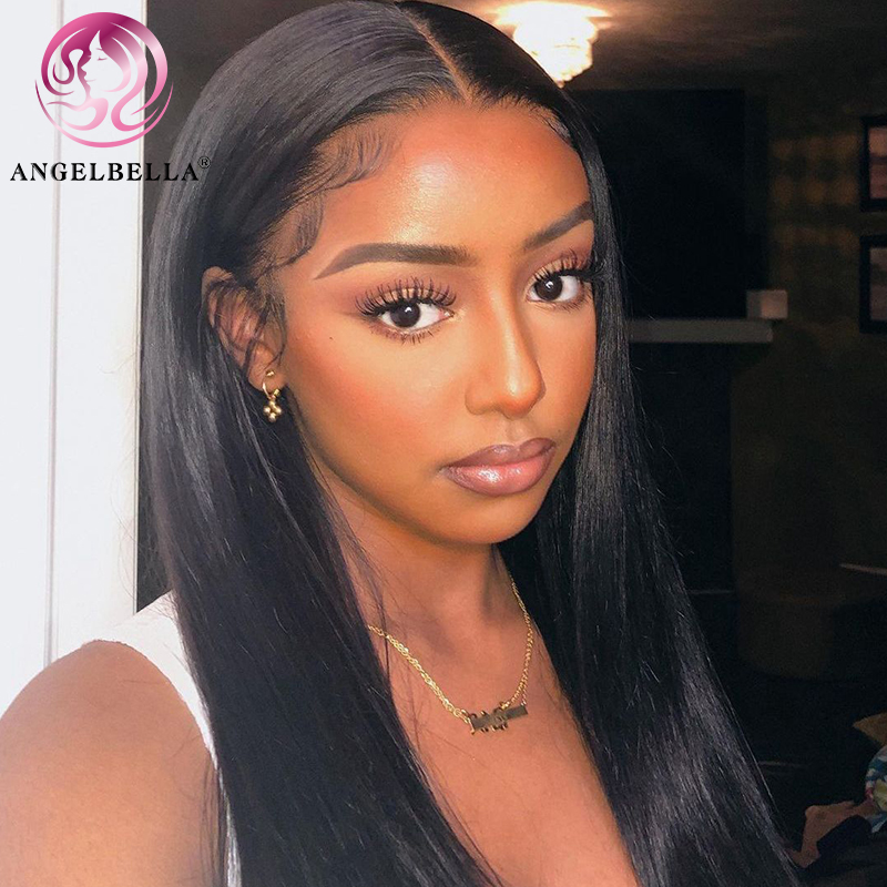Angelbella Queen Doner Virgin Hair Raw Brésilien Straitement 13X4 HD Lace Front Human Hair Wigs for Black Women