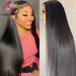 Angelbella Queen Doner cheveux vierges 13x4 droite HD dentelle frontale aspect naturel 100 perruques de cheveux humains