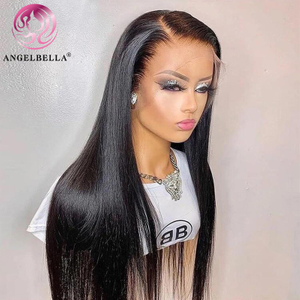 Angelbella Glory Virgin Hair 1b Straitement 13x4 HD Frontal Lace Human Hair Wigs 