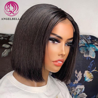  Angelbella dd Diamond Hair Couleur naturelle Double Drawn Human Human Humanse Vietnamien Bob Lace Wigs for Balck Women 