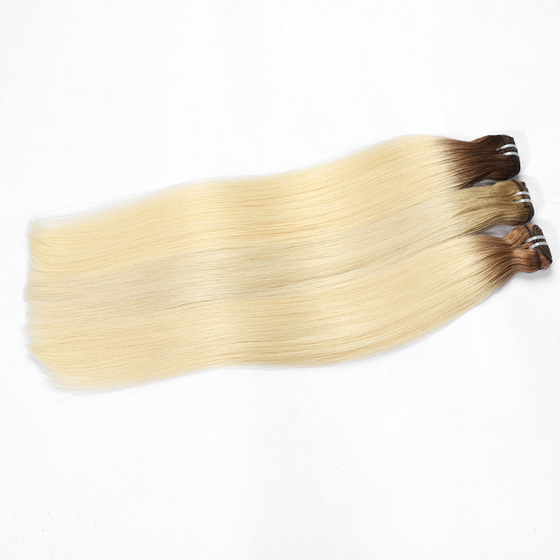 Angelbella 100% de cheveux vierges russes à main attachée de trotège aligné de style raide de style naturel.