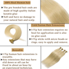 100% Virgin Human Human Heup I-Tip Tape Extensions Cuticule Aligned Bone Straight Tape Tape Hair Wholesale
