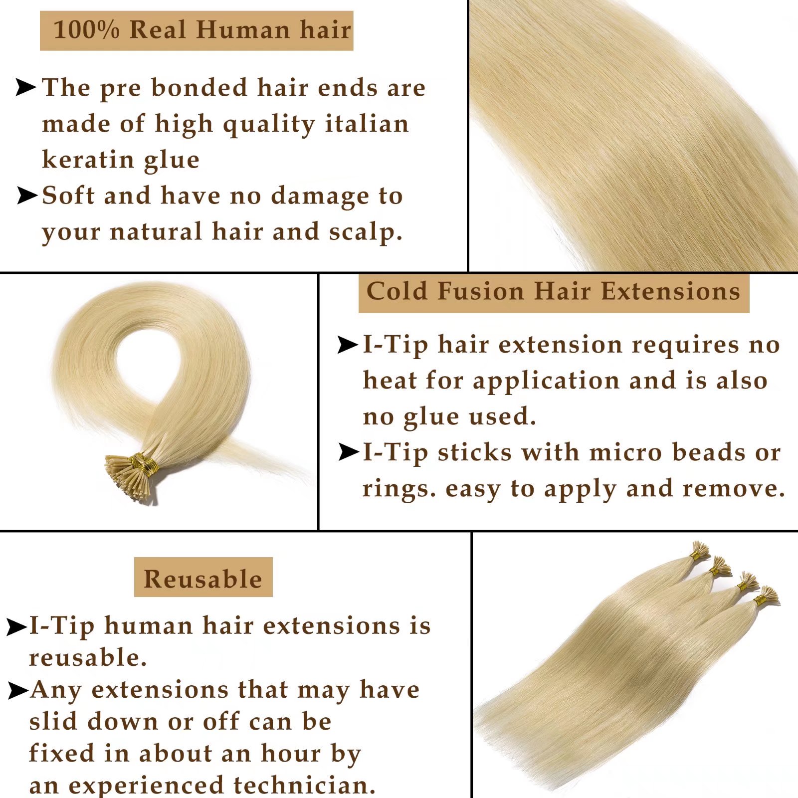 100% Virgin Human Human Heup I-Tip Tape Extensions Cuticule Aligned Bone Straight Tape Tape Hair Wholesale