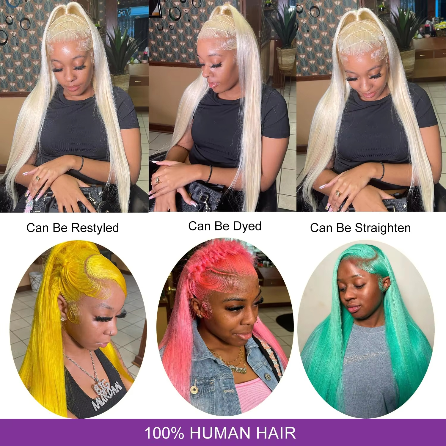 Angelbella 13x4 613 Blond Blond sans glu sans gluant Transparent en dentelle de dentelle perruque avant raide en dentelle humaine perruque frontale pour les femmes