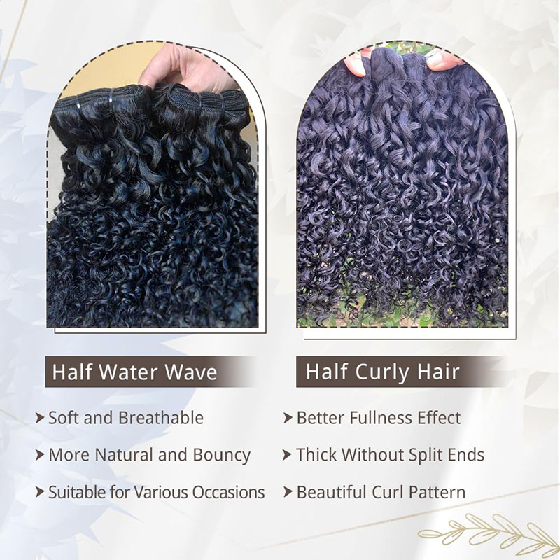 Pixie Curly Bundles Cheveux humains vague d'eau Bundles de cheveux humains 8-24 pouces Bundles Kinkycurly Tissage rapide vague d'eau avec extrémité bouclée en spirale 100% extensions de cheveux vierges crus