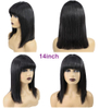 Bob Bob Wig avec frange Machine complète fait des perruques bob droites pour femmes noires 8 10 12 14 16 pouces