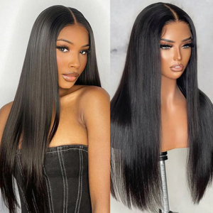 Couleur naturelle de haute qualité droite dentelle sans glue sans perruque avant des cheveux humains transparents transparents 4x4 perruques frontales en dentelle pour femmes noires
