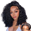 Perruque à vague profonde Remy Hair Part Lace Wig Pré-cueillette de dentelle de cheveux humains Wiigs